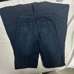 KanCan Women's Wide Leg Flare Jeans — Dark Blue